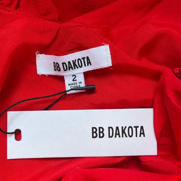 NWT Red Mini Dress with Ruffle Detail - Picture 8 of 11